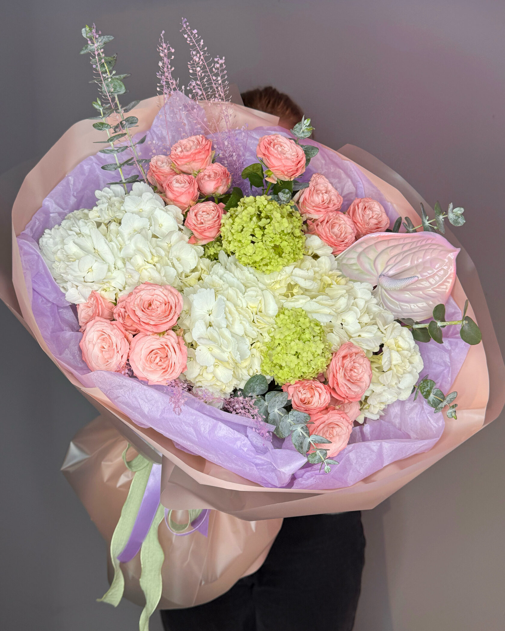 Авторский букет с гортензией №187