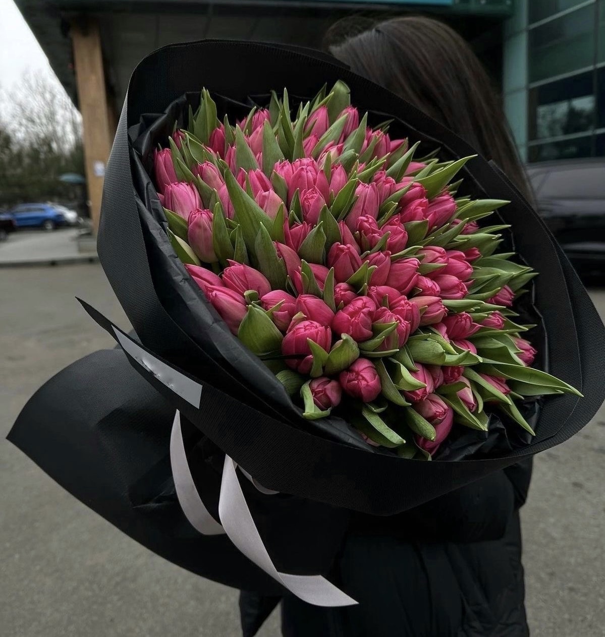 Букет из 101 розового тюльпана №7