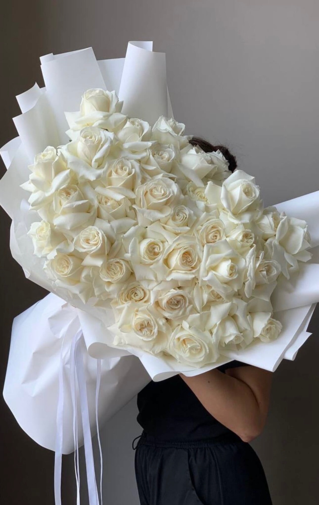 Букет из 35 белых французских роз №172