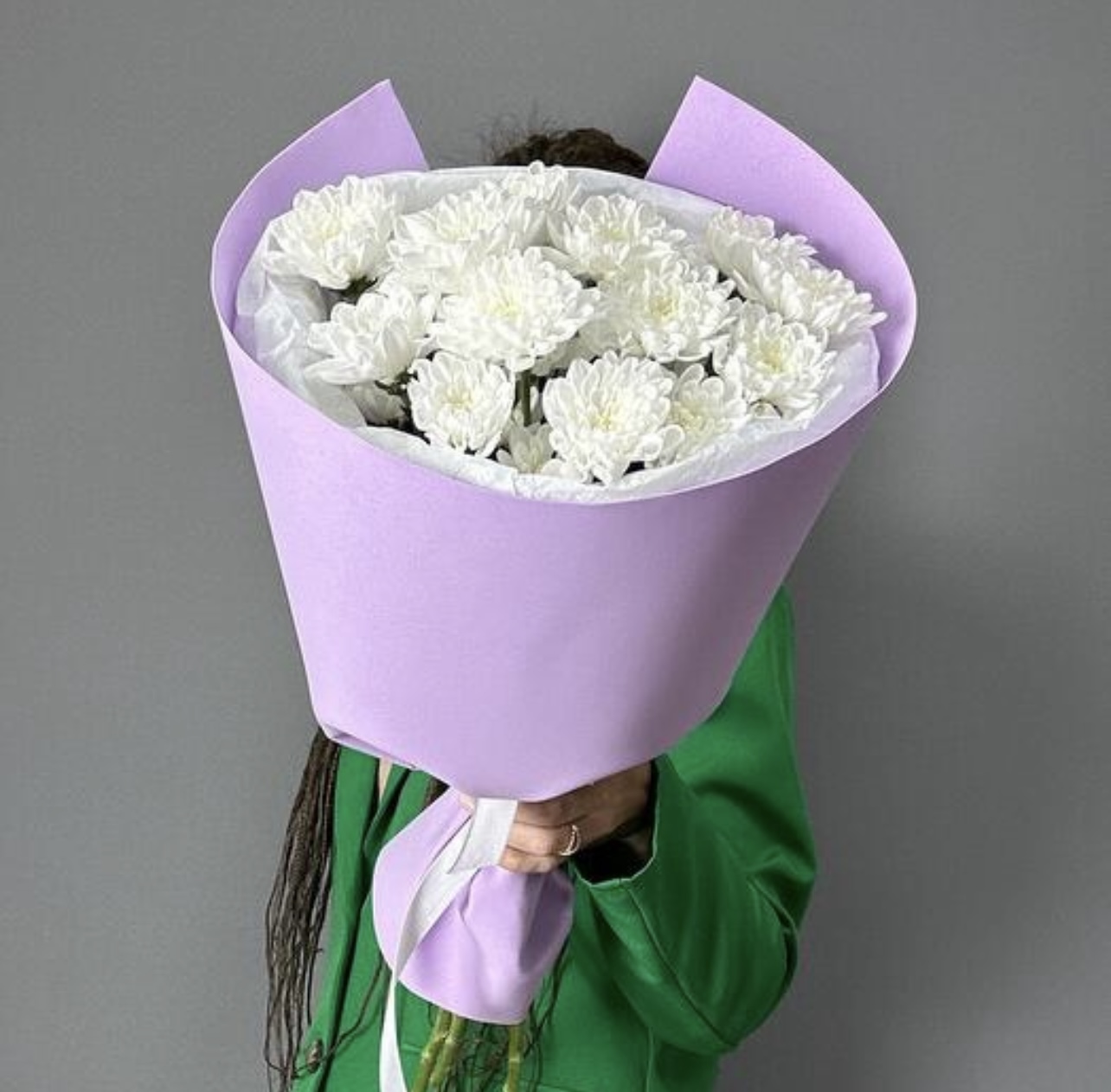 Букет из белых кустовых хризантем №278