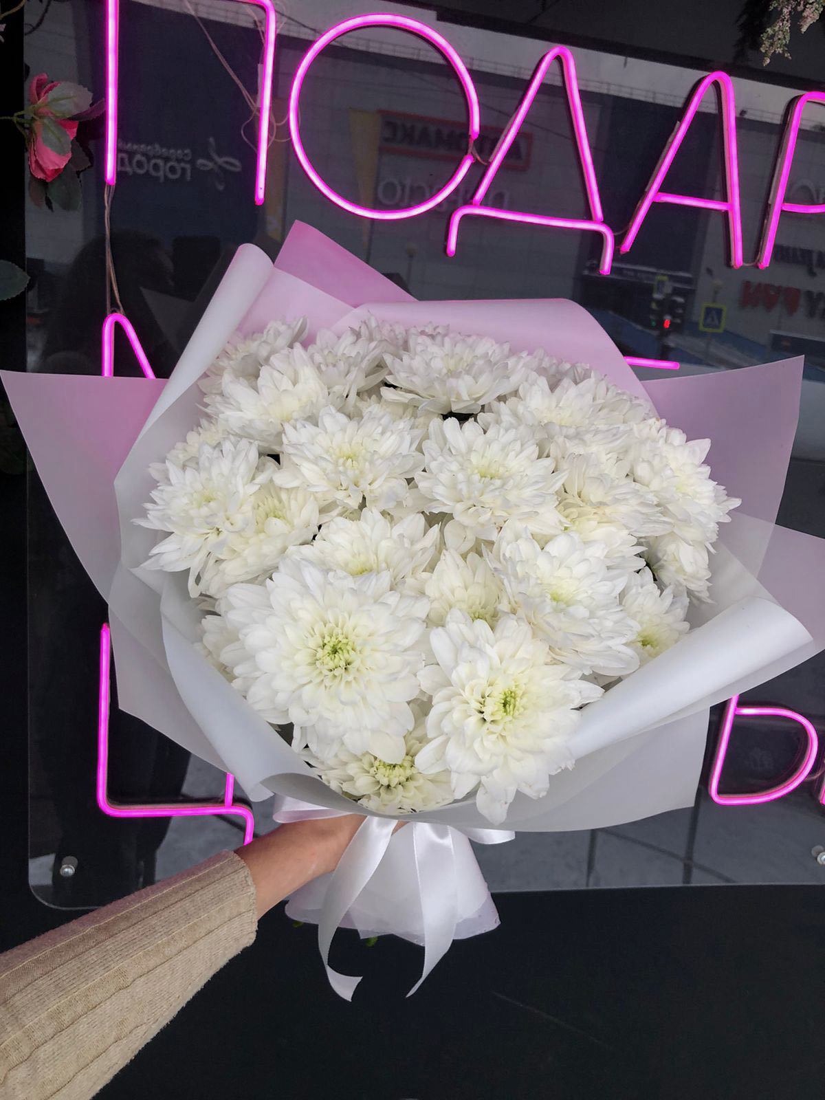 Букет из кустовых хризантем №28