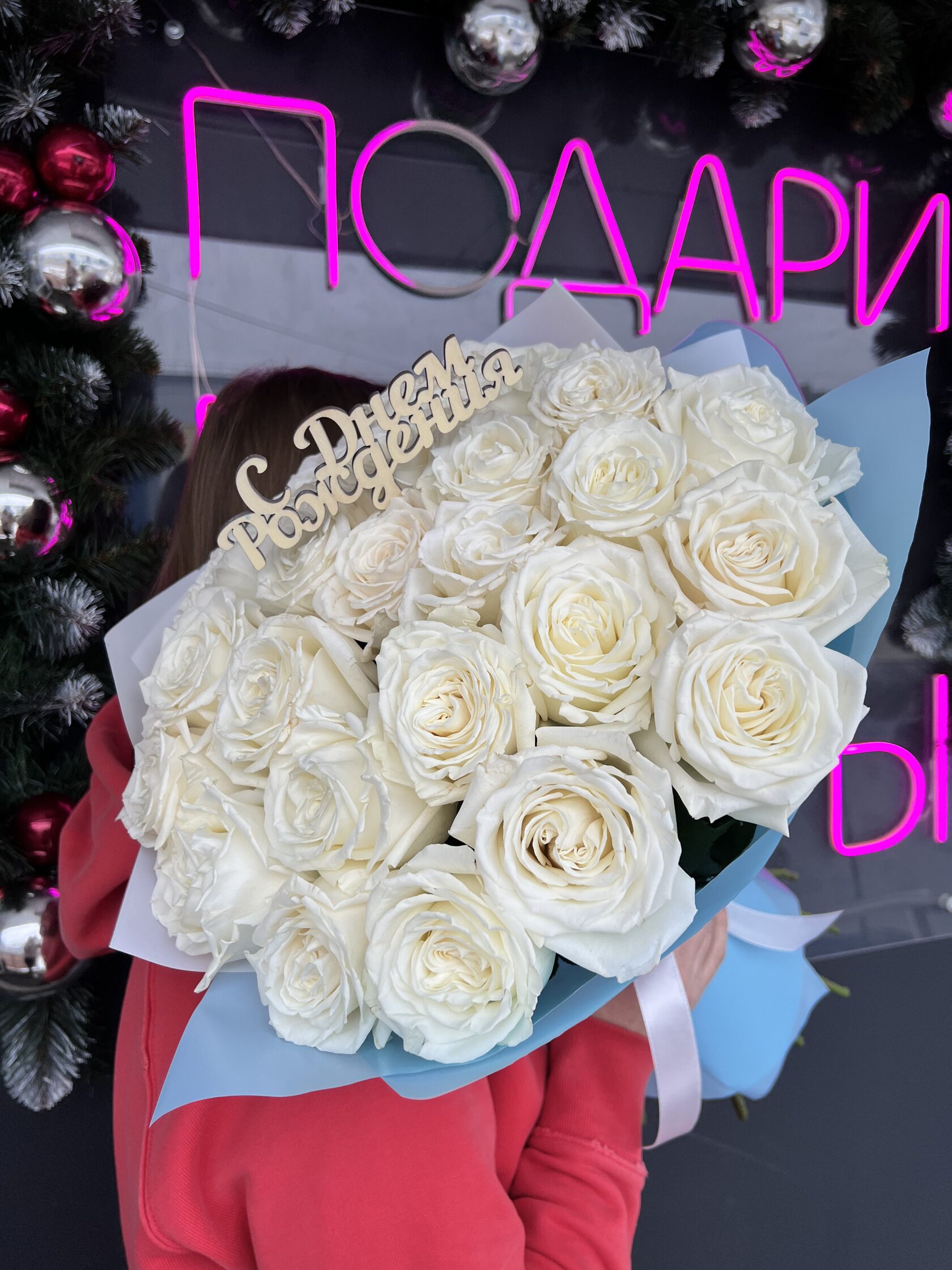 Букет из пионовидных сливочных роз №123