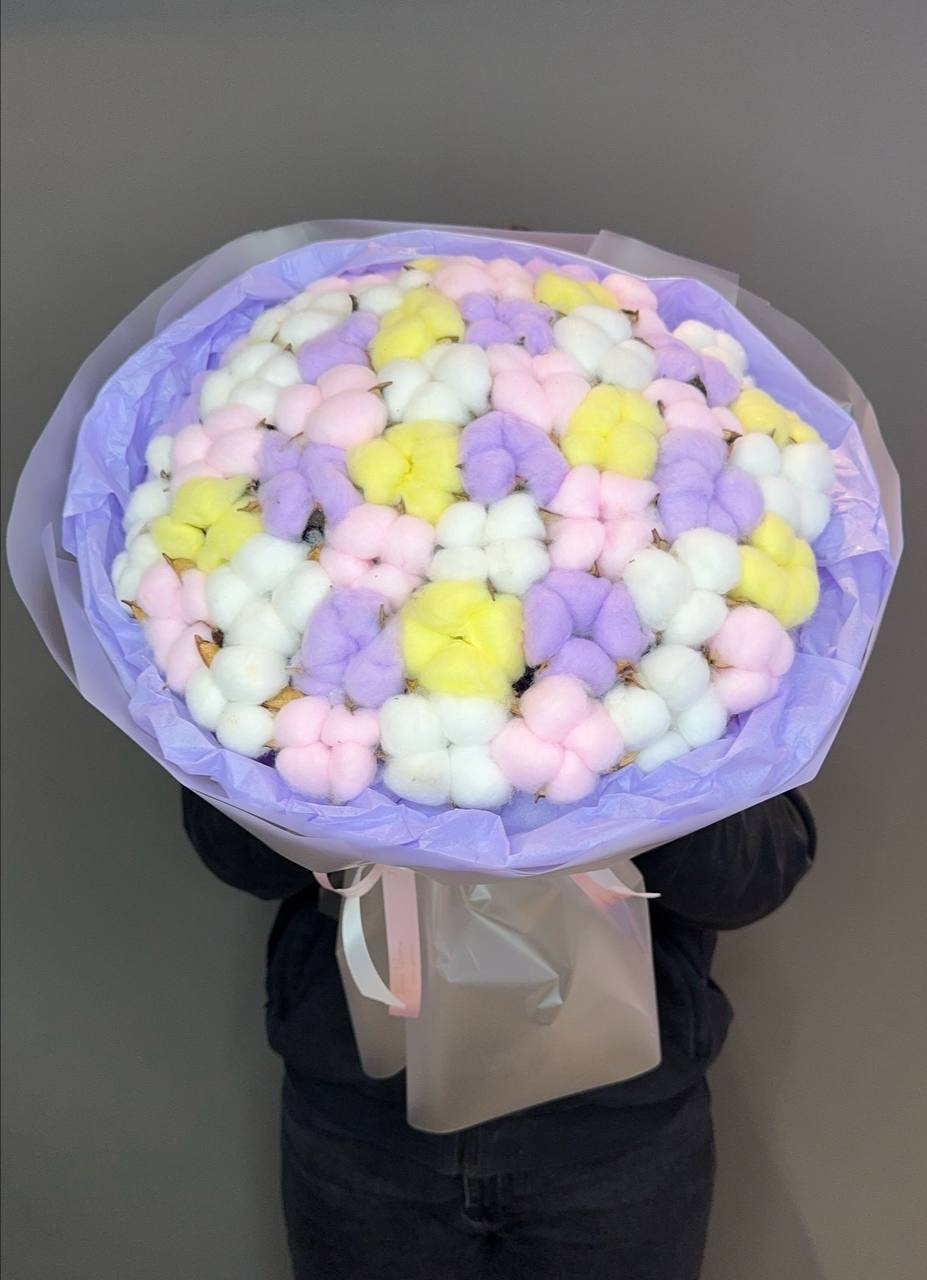 Букет из разноцветного хлопка