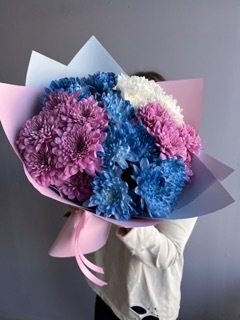 Букет из разноцветных хризантем №286