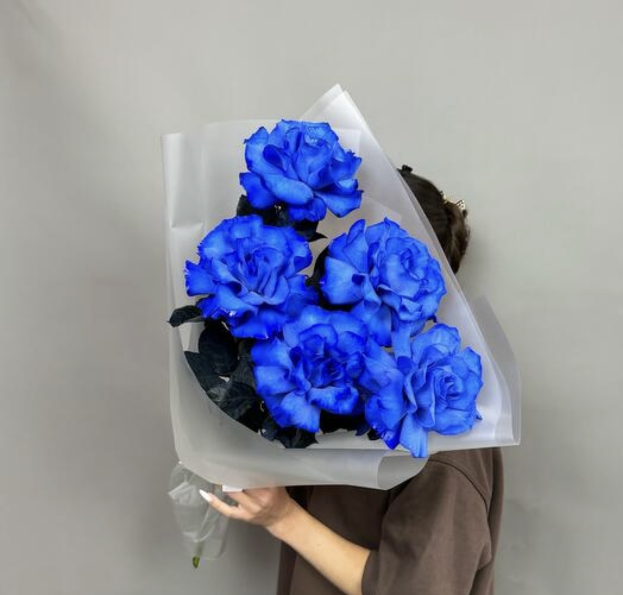 Букет из синих французских роз №12