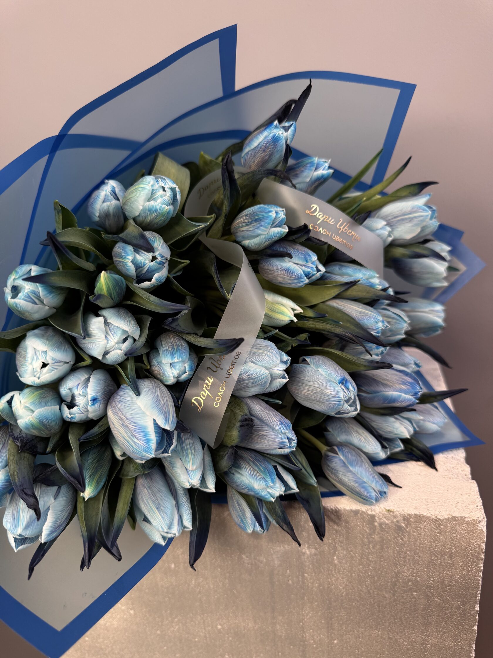 Букет из тюльпанов цвета «Небесный поцелуй» №35