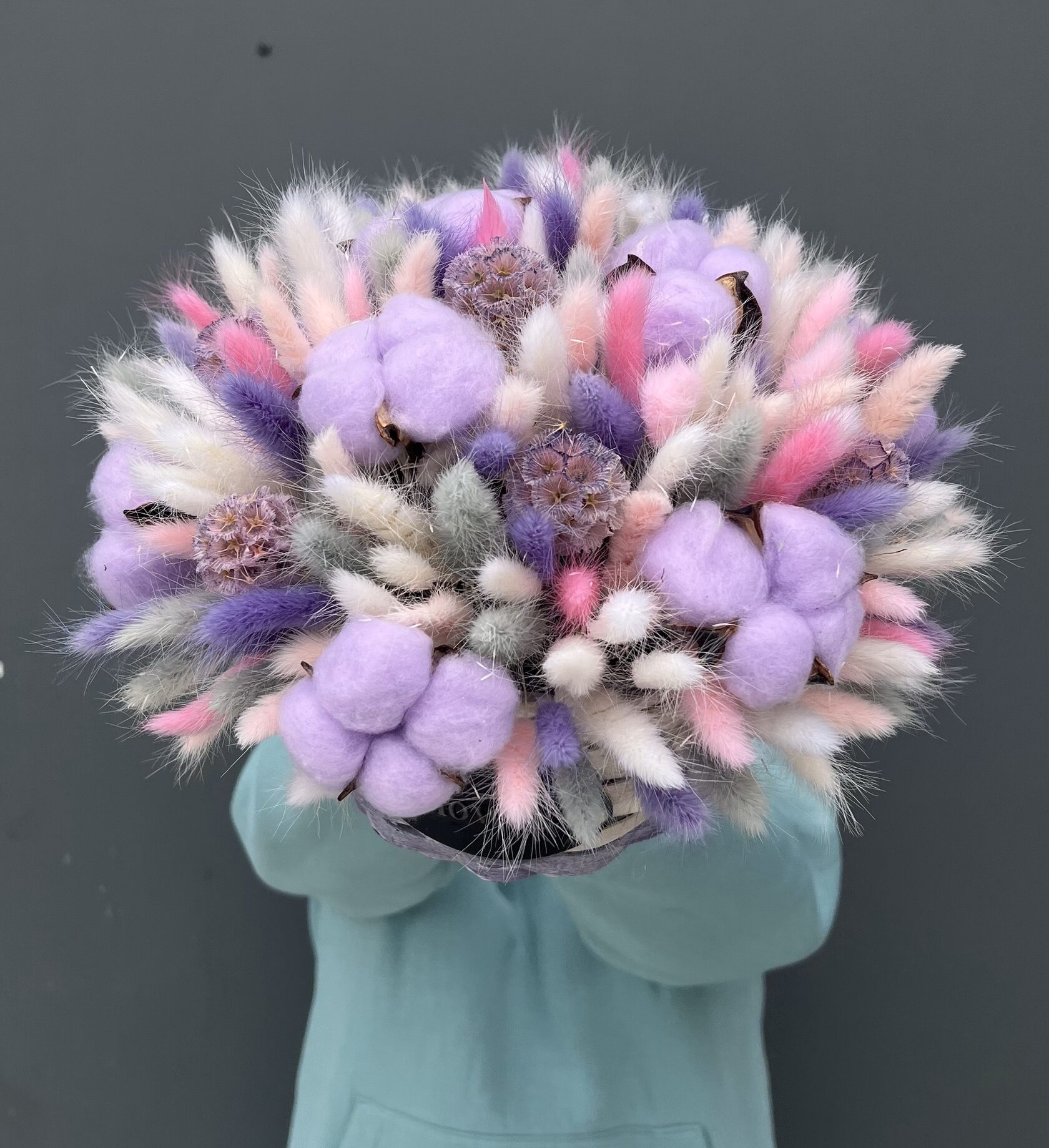 Композиция из сухоцветов: композиция из лагуруса и хлопка №20