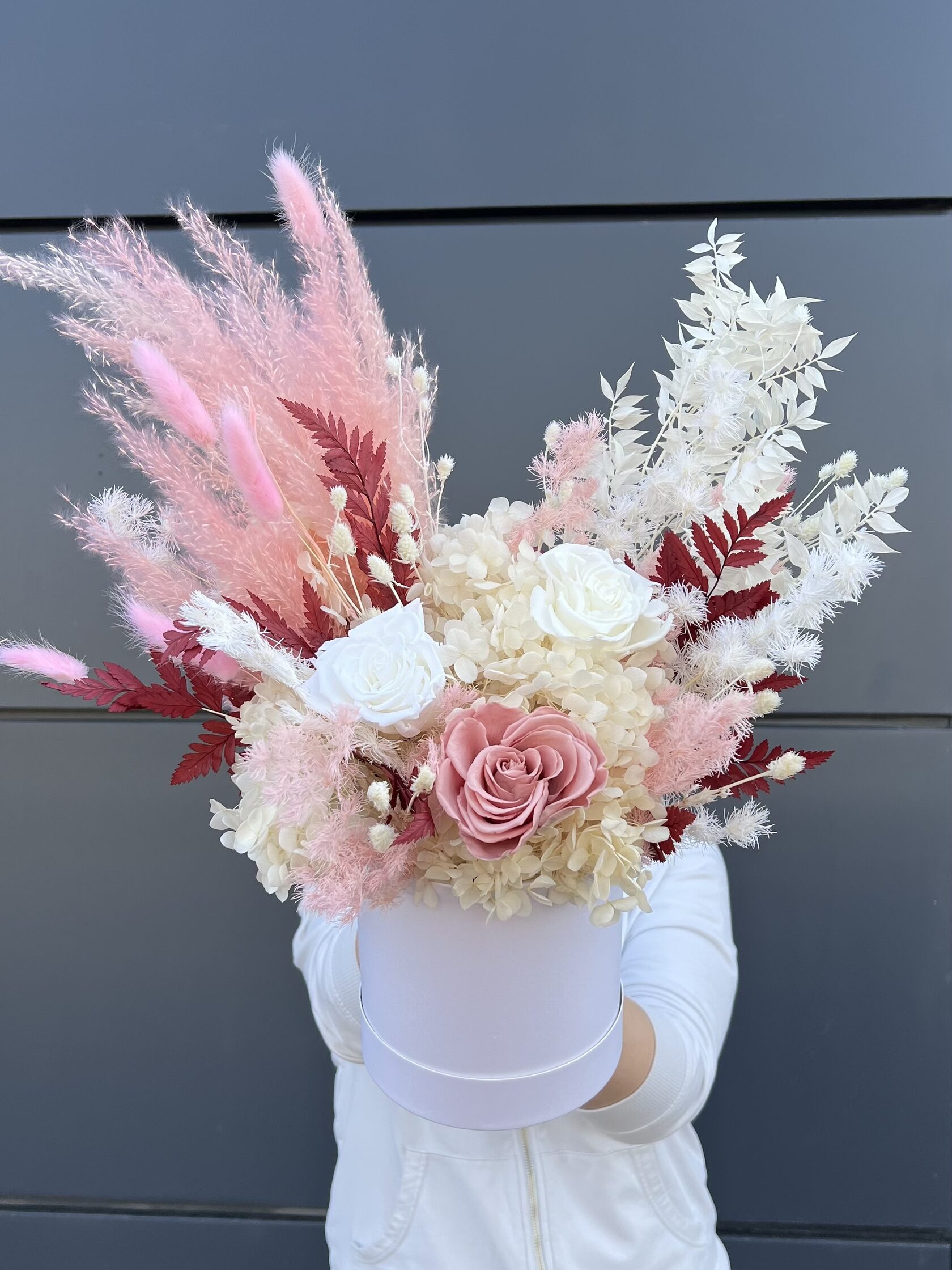 Композиция из сухоцветов: композиция с стабилизированными цветами №33