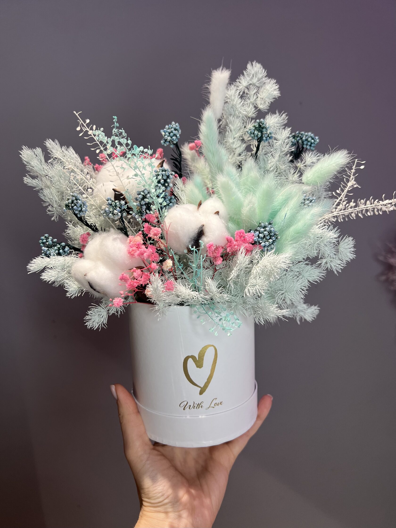 Композиция из сухоцветов: композиция с стабилизированными цветами №37