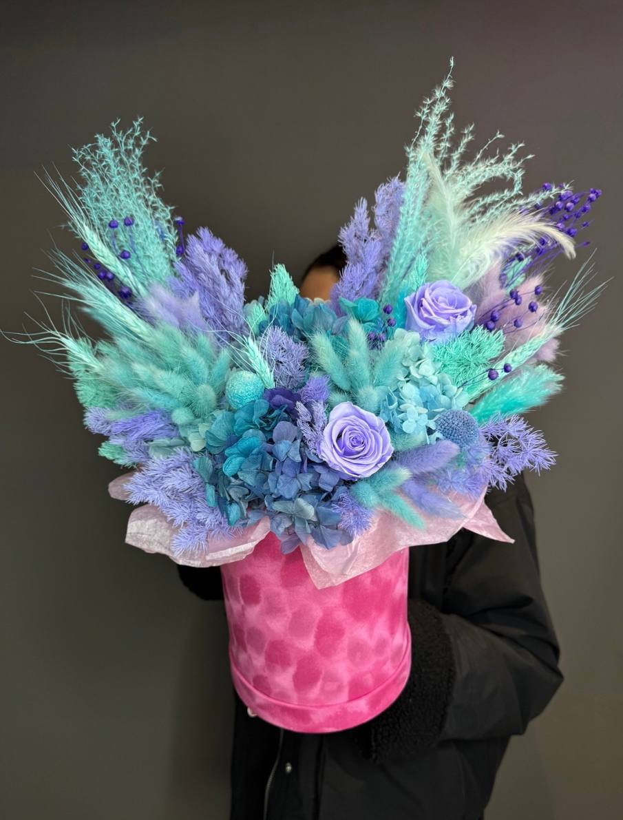 Композиция из сухоцветов: композиция с стабилизированными цветами №43