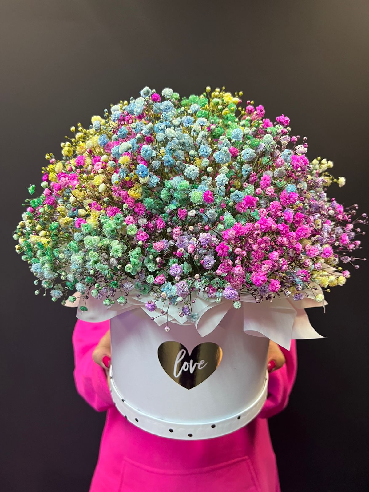 Коробка с невесомой объемной гипсофилой №59