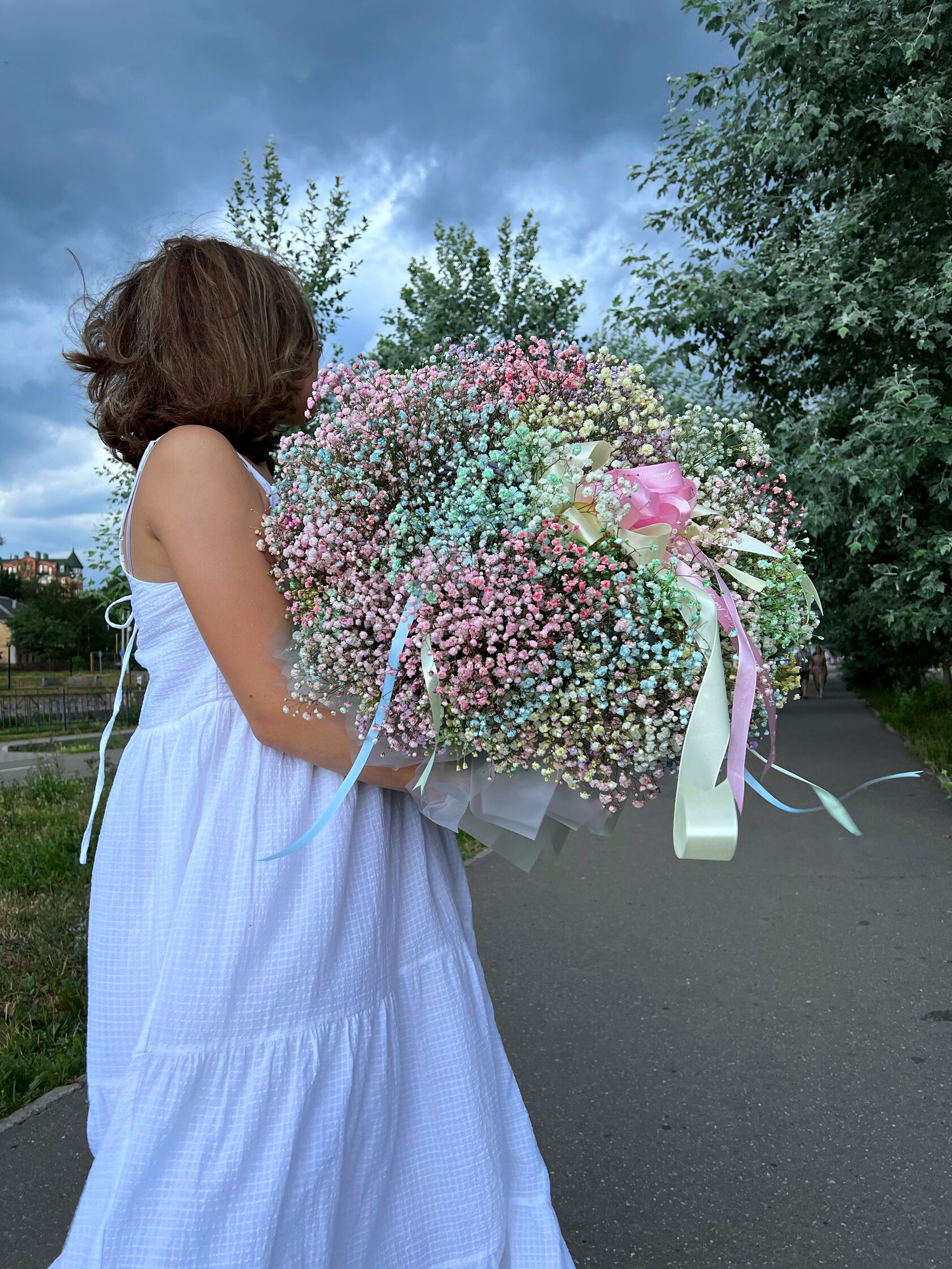 Корзина с гипсофилой №14