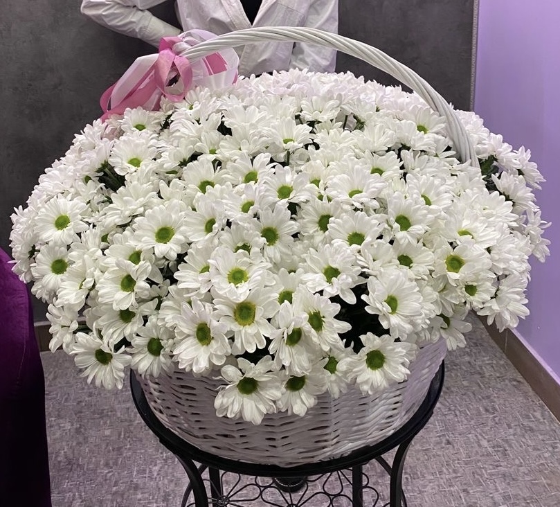 Корзина с ромашковыми хризантемами №41