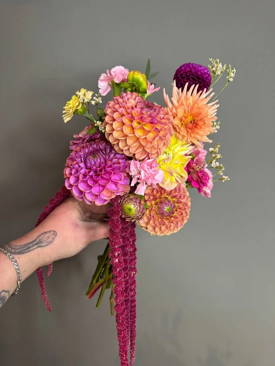 Свадебный букет с георгинами №80