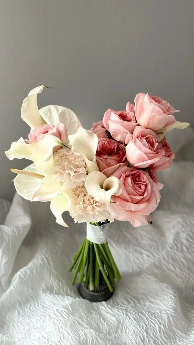 Свадебный букет с каллами и розами №71