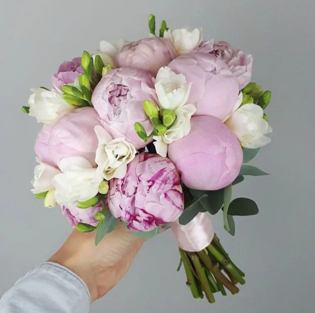 Свадебный букет с пионами №86