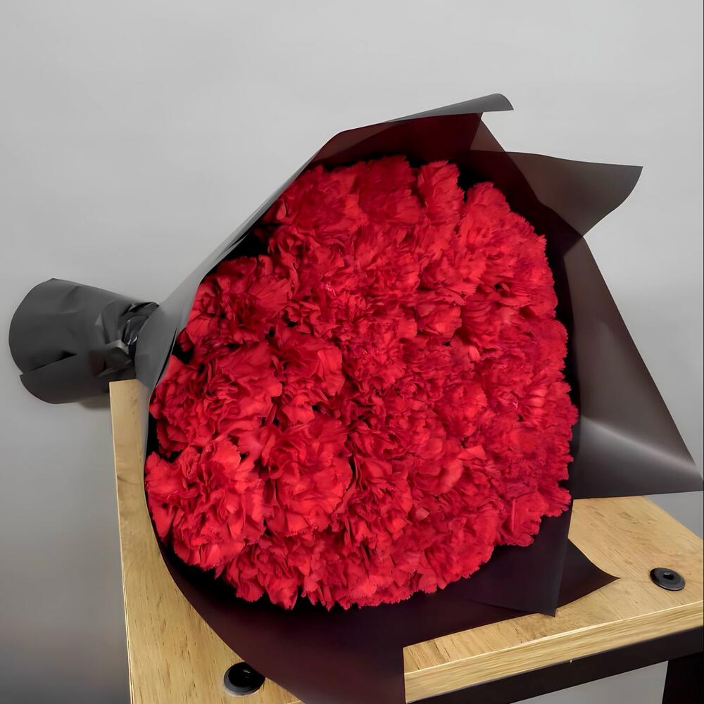 Монобукет из красных гвоздик №297