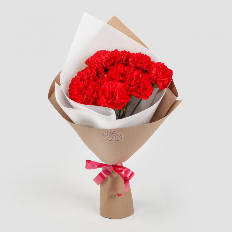Монобукет из красных гвоздик №298