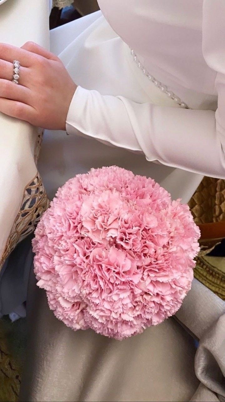 Свадебный букет невесты из нежных розовых диантусов №6