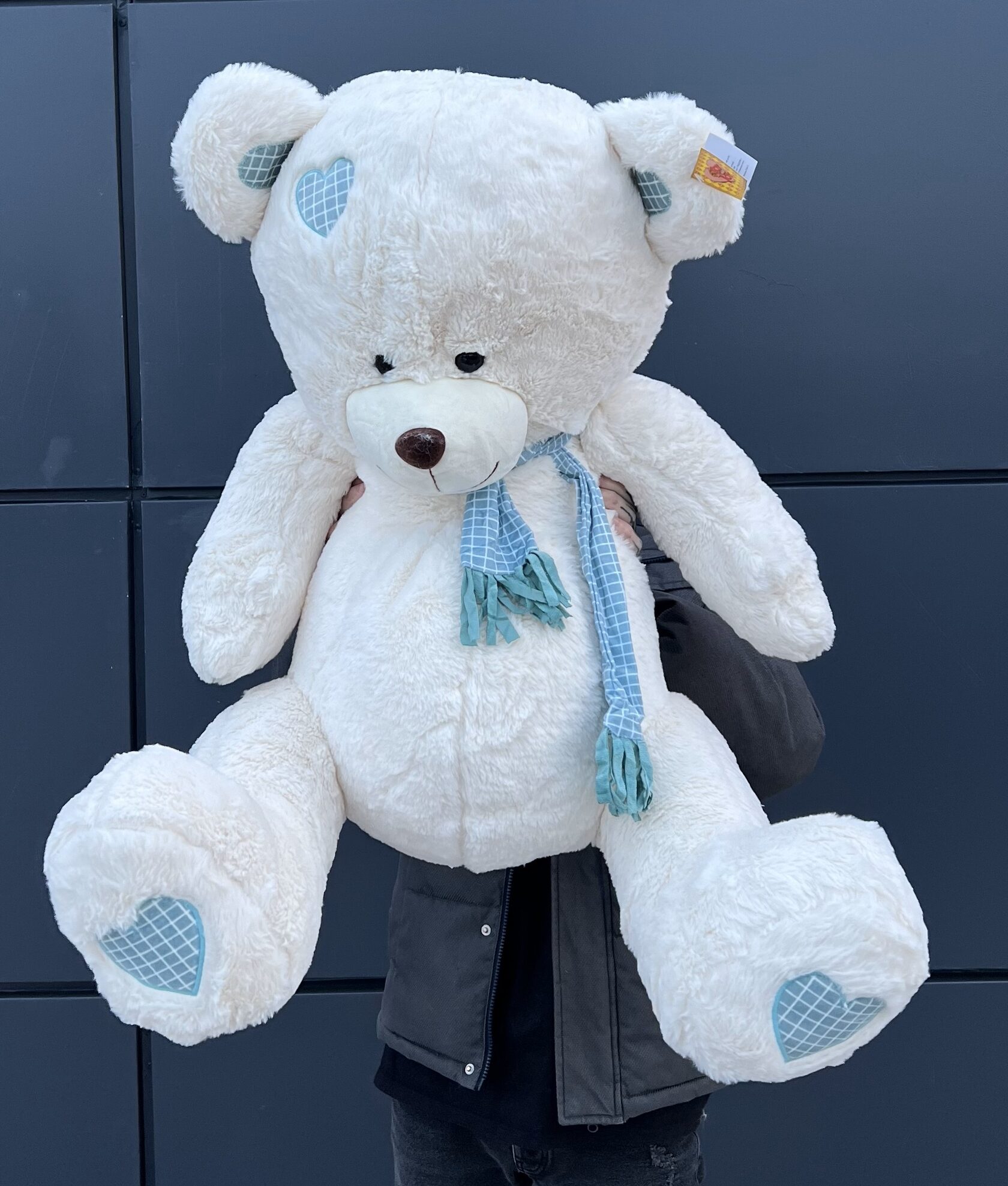 Мягкая игрушка белый медведь с шарфом №6