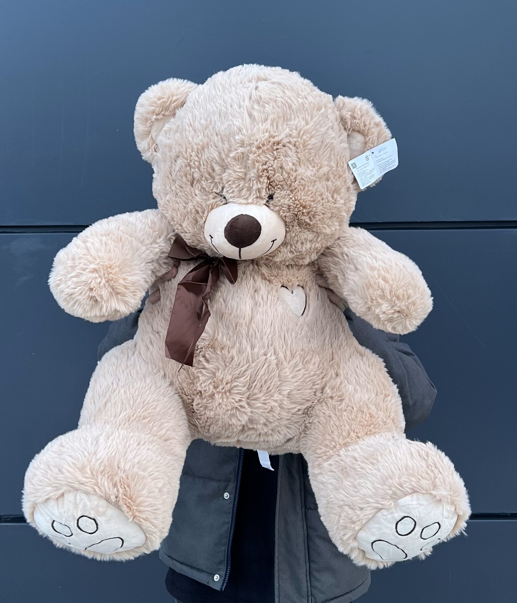 Мягкая игрушка коричневый медведь с лентой №7