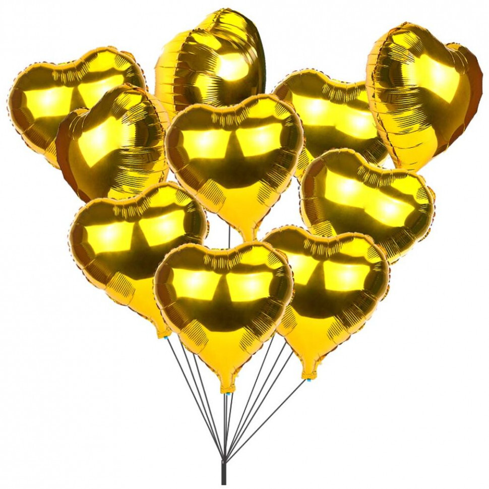 Набор из 10 шаров-сердечек №15