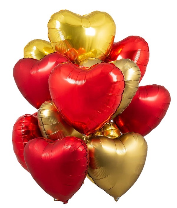 Набор из 12 шаров-сердечек №9